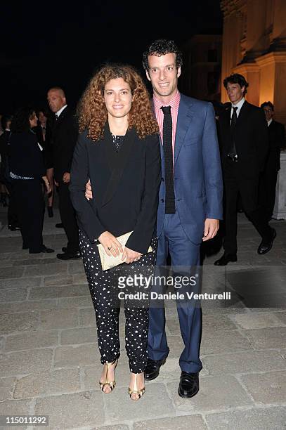 Ginevra Elkann and Giovanni Gaetani dell'Aquila d'Aragona attend the 'Il Mondo Vi Appartiene' Dinner during the 54th International Art Biennale at...