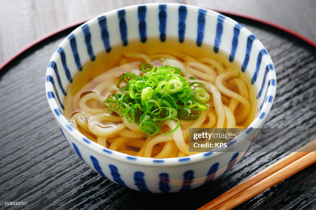 Japanese food. Udon noodle soup.