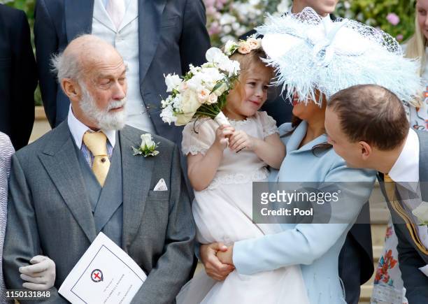 Prince Michael of Kent, Isabella Windsor, Lady Frederick Windsor and Lord Frederick Windsor attend the wedding of Lady Gabriella Windsor and Thomas...