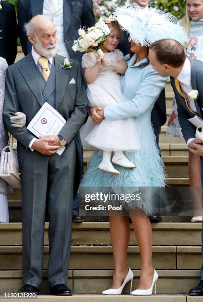 Prince Michael of Kent, Isabella Windsor, Lady Frederick Windsor and Lord Frederick Windsor attend the wedding of Lady Gabriella Windsor and Thomas...