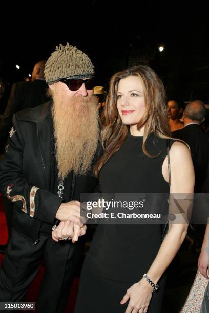 Billy Gibbons and wife Gilligan during World Premiere of Walt Disney Pictures and Jerry Bruckheimer Films' "Glory Road" at Pantages Theatre in...