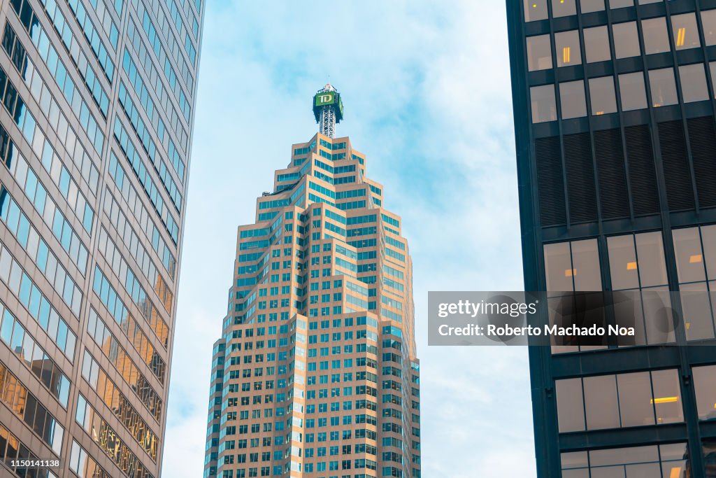 Td Building Downtown district skyscrapers showing the TD bank tower in the center ...