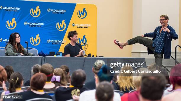 Actors Holly Marie Combs, Brian Krause and Drew Fuller attend the 2019 Wizard World Comic Con at Pennsylvania Convention Center on June 14, 2019 in...