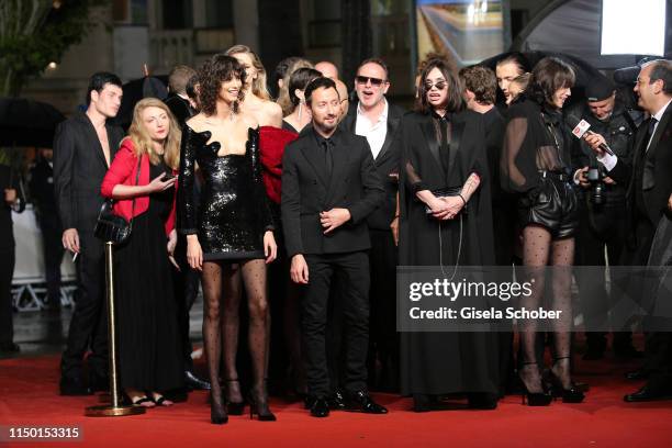 Mica Arganaraz, Anthony Vaccarello, Beatrice Dalle and Charlotte Gainsbourg attend the screening of "Lux Aeterna" during the 72nd annual Cannes Film...