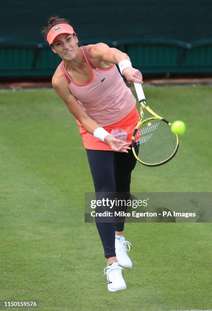 S Bernarda Pera in her match against Great Britain's Eden Silva during the Nature Valley Classic at Edgbaston Priory Club, Birmingham