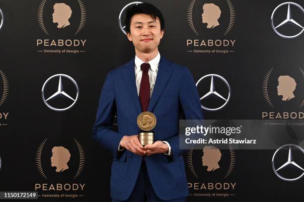 Bing Liu pictured in the press room with a Peabody Award for Minding The Gap during the 78th Annual Peabody Awards Ceremony Sponsored By...