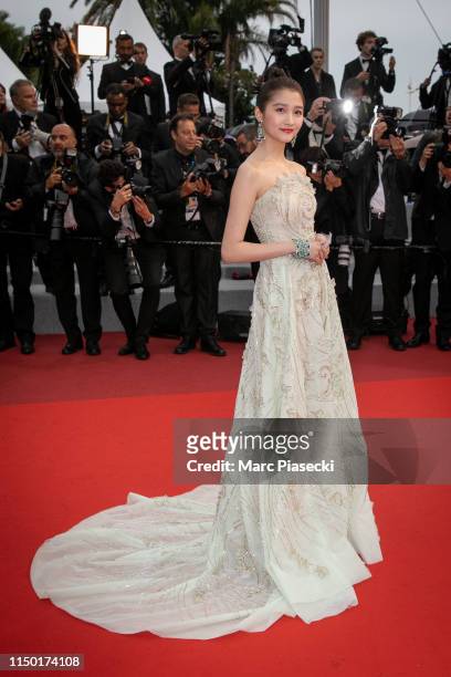 Guan Xiaotong attends the screening of "Les Plus Belles Annees D'Une Vie" during the 72nd annual Cannes Film Festival on May 18, 2019 in Cannes,...
