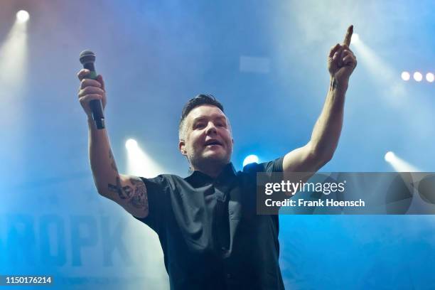 Singer Ken Casey of the American band Dropkick Murphys performs live on stage during a concert at the Zitadelle Spandau on June 15, 2019 in Berlin,...