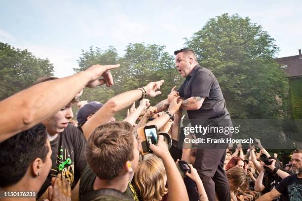 Singer Ken Casey of the American band Dropkick Murphys performs live on stage during a concert at the Zitadelle Spandau on June 15, 2019 in Berlin,...