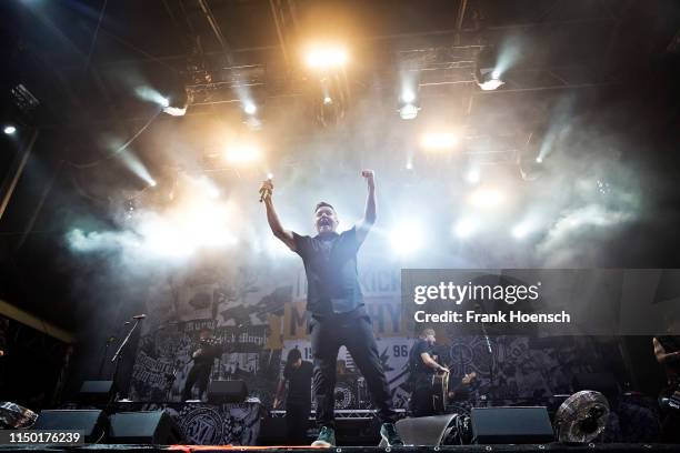 Singer Ken Casey of the American band Dropkick Murphys performs live on stage during a concert at the Zitadelle Spandau on June 15, 2019 in Berlin,...