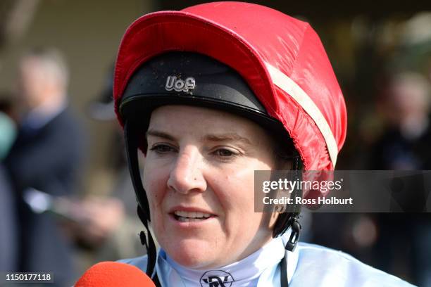 Nikita Beriman after winning the Echuca CIH 2YO Maiden Plate at Echuca Racecourse on June 16, 2019 in Echuca, Australia.