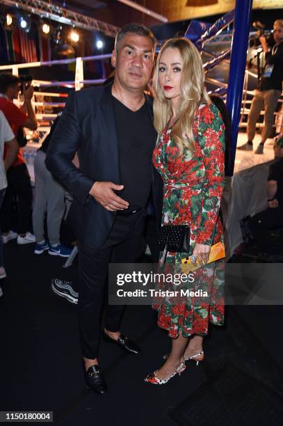 Dariusz Michalczewski and his wife Barbara Imos attend the Universum Box-Promotion VIP launch event at Work Your Champ Gym on June 15, 2019 in...