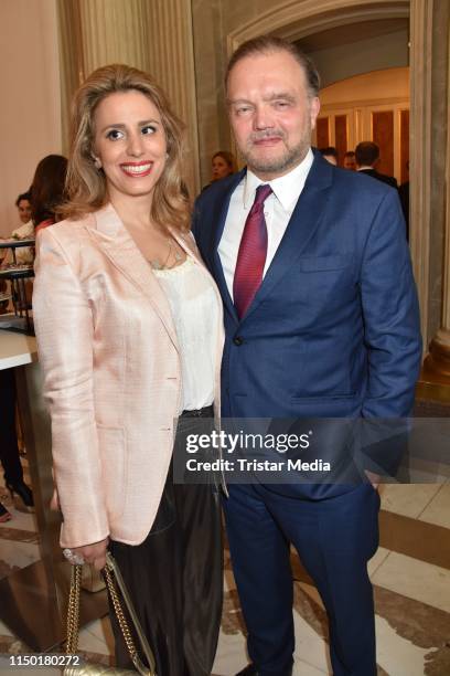 Alexander Fuerst zu Schaumburg-Lippe and Mahkameh Navabi attend the "Staatsoper fuer alle" event on June 15, 2019 in Berlin, Germany.