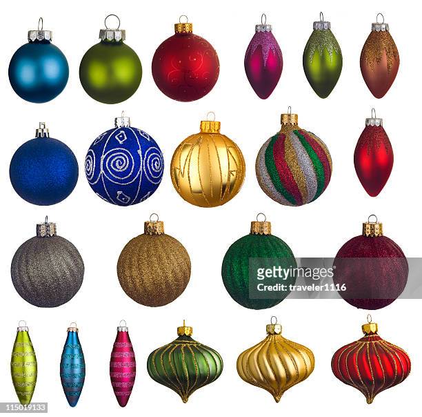 lots of christmas ornaments - christmas bauble isolated stock pictures, royalty-free photos & images