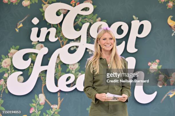 Goop CEO Gwyneth Paltrow speaks onstage at In goop Health Summit Los Angeles 2019 at Rolling Greens Nursery on May 18, 2019 in Los Angeles,...
