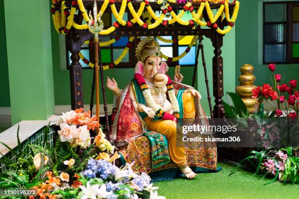 close up beautiful hindu god ganesha statue god of success - ganesha ストックフォトと画像