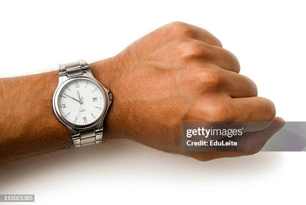 armbanduhr auf dem handgelenk-clipping path - handgelenk stock-fotos und bilder