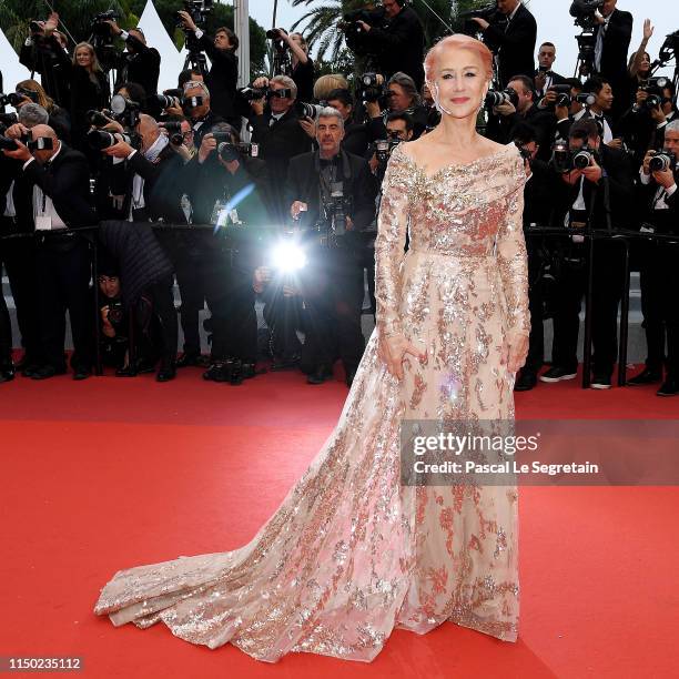 Dame Helen Mirren attends the screening of "Les Plus Belles Annees D'Une Vie" during the 72nd annual Cannes Film Festival on May 18, 2019 in Cannes,...