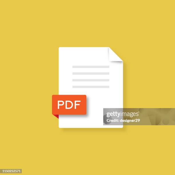 pdf icon flat design. - druckerzeugnis stock-grafiken, -clipart, -cartoons und -symbole