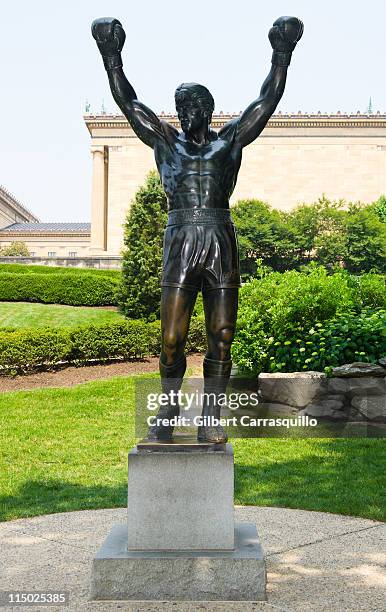 Rocky statue during the press conference honoring WBC, WBC Diamond and Ring Magazine Light Heavyweight World Champion Bernard Hopkins at the...