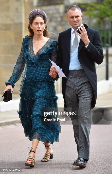 Jemima Jones and Ben Goldsmith attend the wedding of Lady Gabriella Windsor and Thomas Kingston at St George's Chapel on May 18, 2019 in Windsor,...