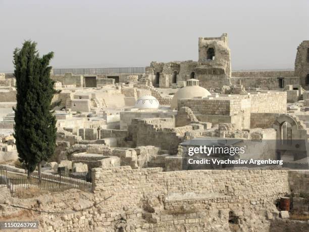 inside the citadel of aleppo - aleppo citadel stock pictures, royalty-free photos & images