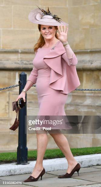 Sarah Ferguson, Duchess of York attends the wedding of Lady Gabriella Windsor and Thomas Kingston at St George's Chapel on May 18, 2019 in Windsor,...