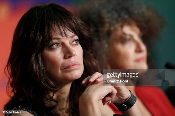 Marianne Denicourt and Souad Amidou attend the "The Best Years of a Life " press conference during the 72nd annual Cannes Film Festival on May 19,...