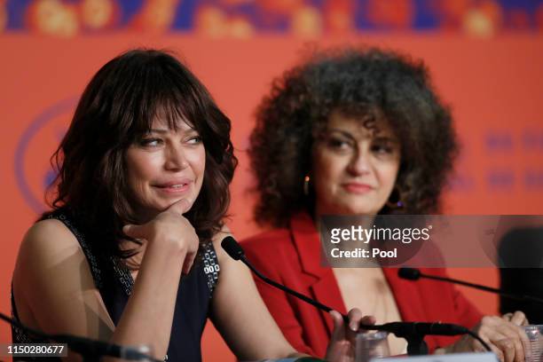 Marianne Denicourt and Souad Amidou attend the "The Best Years of a Life " press conference during the 72nd annual Cannes Film Festival on May 19,...