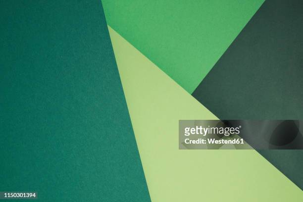 illustrazioni stock, clip art, cartoni animati e icone di tendenza di green set of paper as an abstract background - triangolo forma bidimensionale