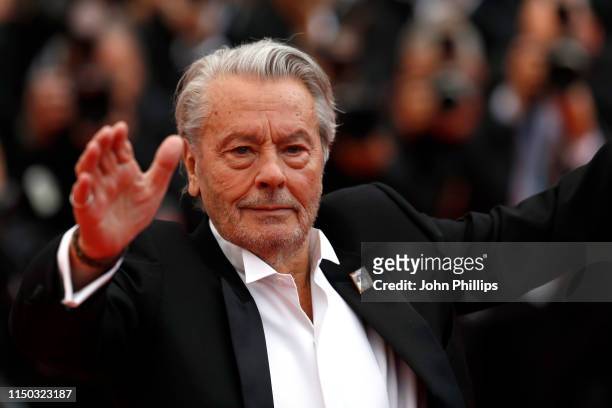 Alain Delon attends the screening of "A Hidden Life " during the 72nd annual Cannes Film Festival on May 19, 2019 in Cannes, France.