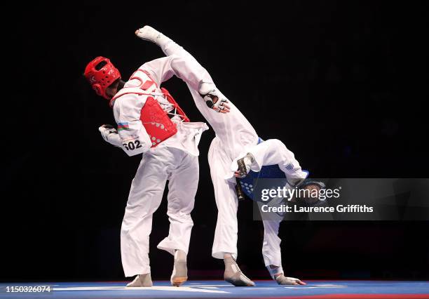 Apostolos Telikostoglou of Greece competes against Milad Beige Harchegani of Azerbaijan in the Final of the Mens -80kg during Day 5 of the World...