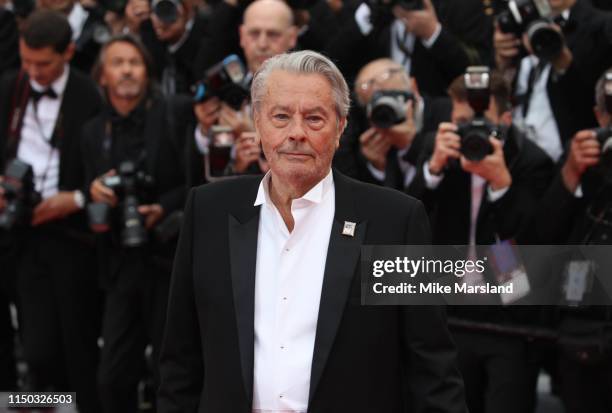 Alain Delon attends the screening of "A Hidden Life " during the 72nd annual Cannes Film Festival on May 19, 2019 in Cannes, France.