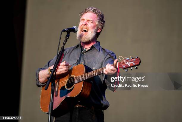 The Irish singer Glen Hansard performing live on stage at the Firenze Rocks festival 2019 in Florence, Italy, opening for Eddie Vedder.
