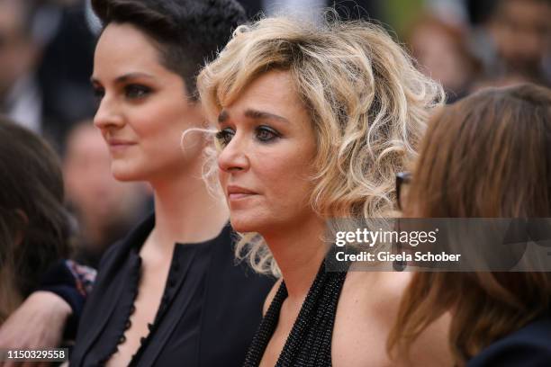 Noemie Merlant and Valeria Golino depart the screening of "Portrait Of A Lady On Fire " during the 72nd annual Cannes Film Festival on May 19, 2019...