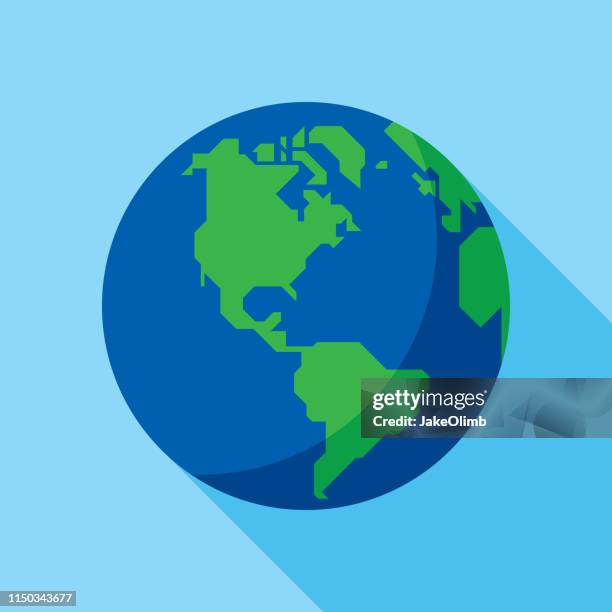 globe icon flat - hemisphäre stock-grafiken, -clipart, -cartoons und -symbole