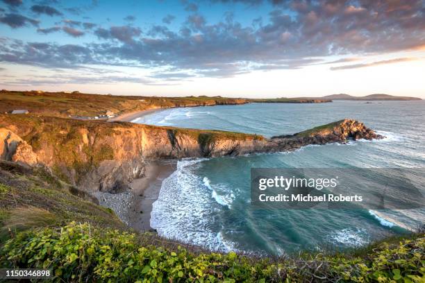 whitesands beach near st davids, pembrokeshire - peninsula stock pictures, royalty-free photos & images