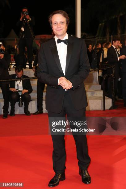August Diehl departs the screening of "A Hidden Life " during the 72nd annual Cannes Film Festival on May 19, 2019 in Cannes, France.
