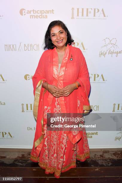 Meher Tatna attends the HFPA & Participant Media Honour Help Refugees' during the 72nd annual Cannes Film Festival on May 19, 2019 in Cannes, France.