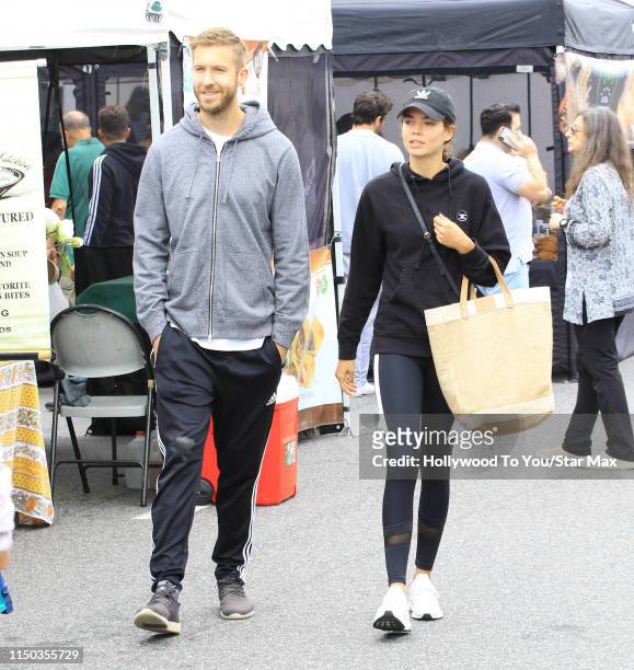 Calvin Harris and Aarika Wolf are seen on June 16, 2019 in Los Angeles, California.