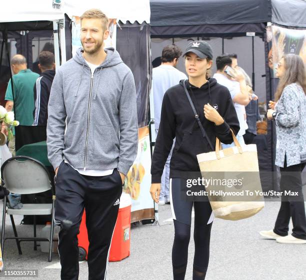 Calvin Harris and Aarika Wolf are seen on June 16, 2019 in Los Angeles, California.