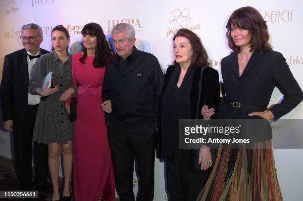 Guest, Tess Lauvergne, Valerie Perrin, Claude Lelouch Anouck Aimee and Marianne Denicourt attend the HFPA & Participant Media Honour Help Refugees'...