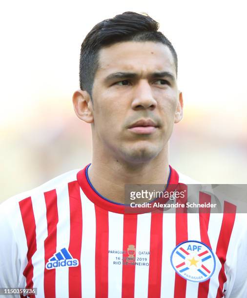 Fabián Balbuena of Paraguay looks on before the match against Qatar for the Copa America 2019 at Maracana Stadium on June 16, 2019 in Rio de Janeiro,...