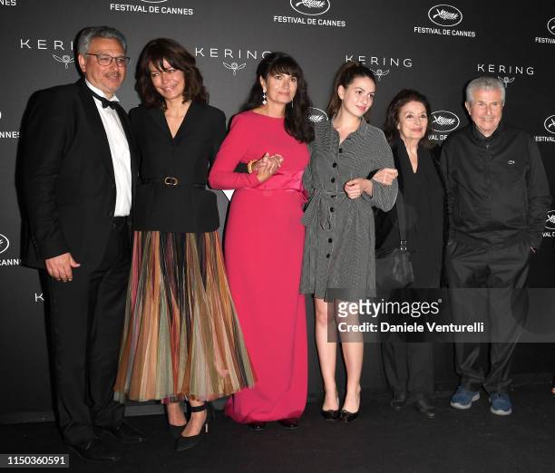 Guest, Marianne Denicourt, Valerie Perrin, Tess Lauvergne, Anouk Aimée, and Claude Lelouch attend the Kering and Cannes Film Festival Official Dinner...
