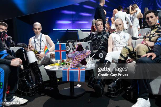 Hatari of Iceland during the 64th annual Eurovision Song Contest held at Tel Aviv Fairgrounds on May 18, 2019 in Tel Aviv, Israel.