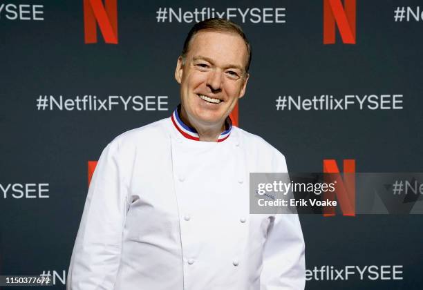 Jacques Torres speaks onstage at the Netflix FYSEE Food Day at Raleigh Studios on May 19, 2019 in Los Angeles, California.