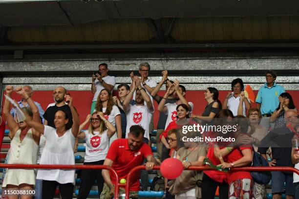 Supporters of Amatori Pescara during the match between Amatori Unibasket Pescara vAllianz Pazienza Cestistica San Severo , in Montecatini Terme,...