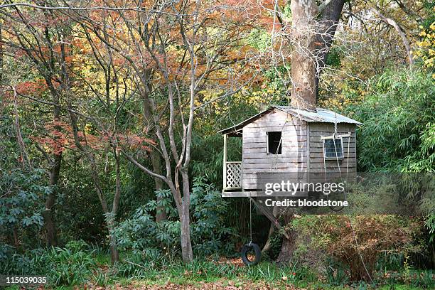 tree house - playhouse stock pictures, royalty-free photos & images