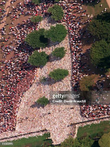 Millions of flowers blanket the ground in front of London's Kensington Palace, home of Diana, Princess of Wales, Sunday Sept. 7, 1997. Diana was...