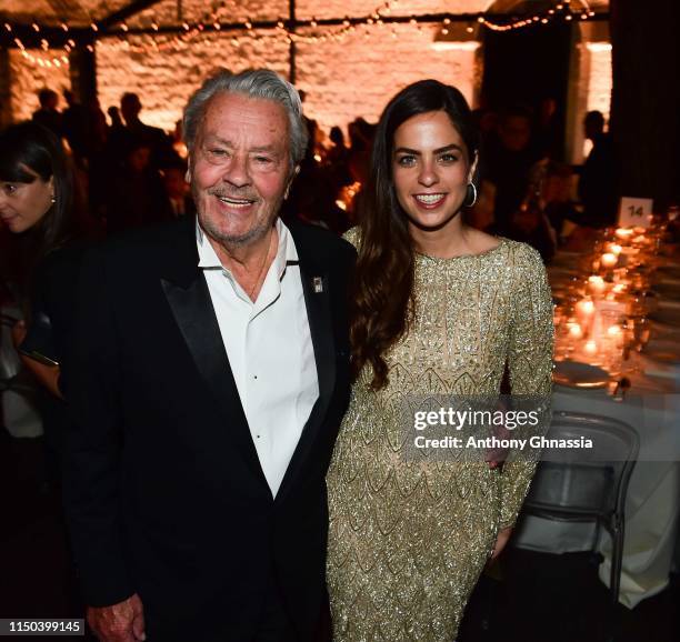 Alain Delon and Anouchka Delon attend the Kering and Cannes Film Festival Official Dinner at Place de la Castre on May 19, 2019 in Cannes, France.